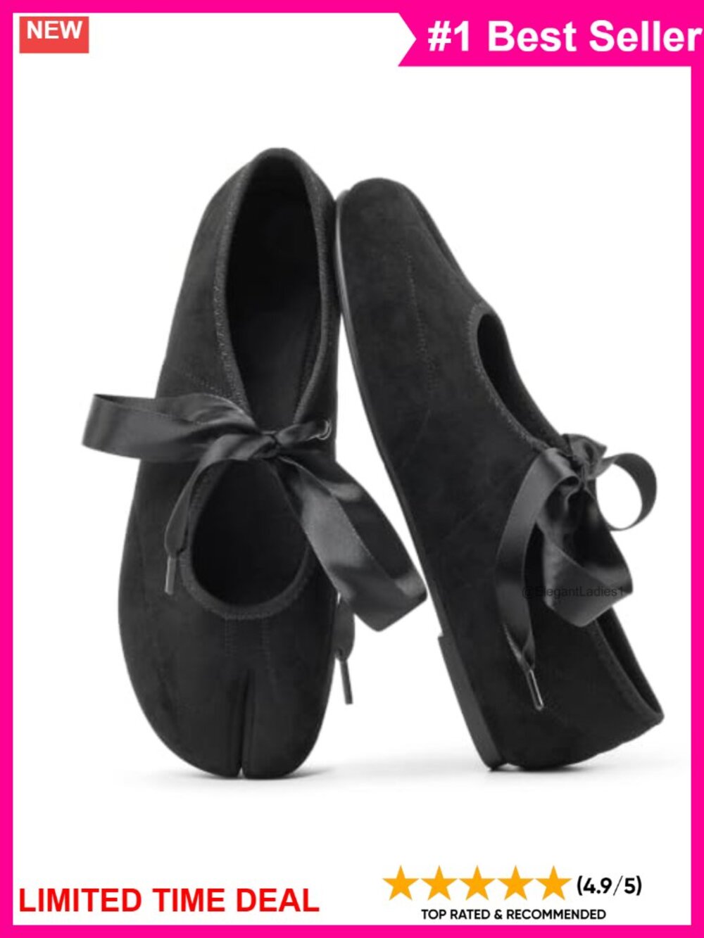 Suede Tabi Ballet Flats Split Toe Lace Up Mary Jane Shoes